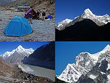 Rolwaling 06 03 Kabug Campsite, Kang Nachugo Early Morning, Gauri Shankar South Face And Gauri Shankar South Summit
